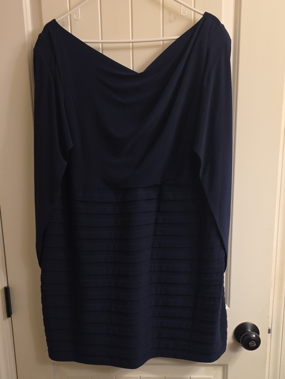 🔥 Betsy & Adam Plus Navy Draped Back Dress - Size 20W 🔥